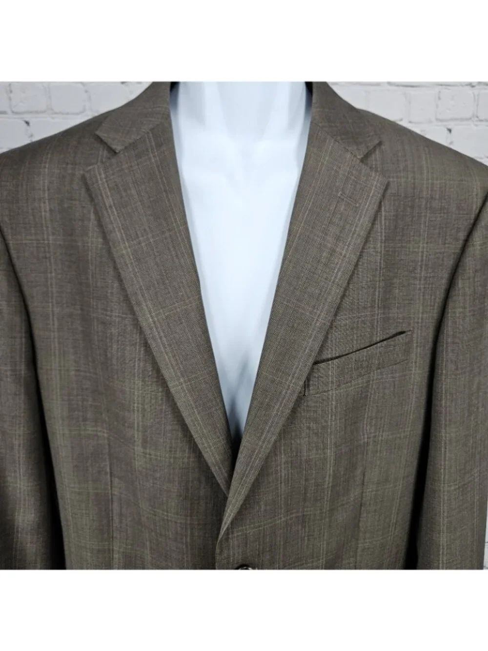 Jones New York Brown 100% Wool Full Suit 2 Piece Set 2 Button Notch 40L 35x30